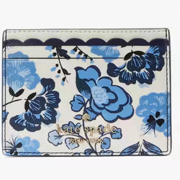 KATE SPADE ♠️ 4pcs TOP HANDLE NAVY TOTE, POUCH, CROSSBODY STRAP, CARD CASE. 💙🤍 - Picture 13 of 16